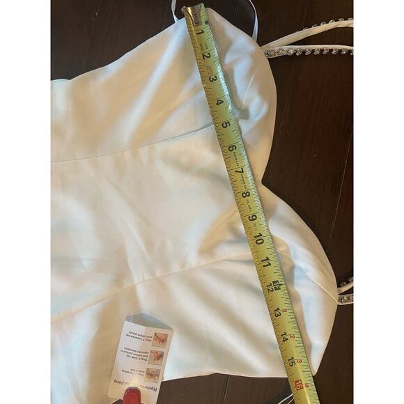 Mac Duggal Sweetheart Evening Gown 2 Rhinestone White Maxi Dress bridal xs 55706 - Picture 9 of 12